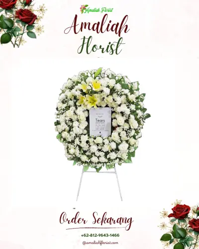 Krans Bunga Duka Cita di Arahan Lor
