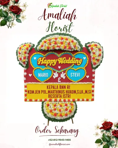 Karangan Papan Bunga Pernikahan di Arahan Lor